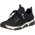 Produktbild: Slip-On Sneaker RIEKER, Damen, Gr. 42, schwarz, Nubuklederimitat, Textil, Schuhe, Schlupfschuh, Halbschuh, Freizeitschuh mit weicher Innensohle, Topseller