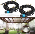 Produktbild: NEU 2er Set Sprühnebeldusche 10m Schlauch Metalldüsen für Garten Bewässerung