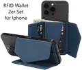 Produktbild: NEU 2er Set RFID Wallets Etui MagSafe Funktion für Apple iPhone 12 13 14 15 16