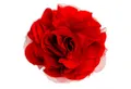 Produktbild: maDDma Haarspange Textilblüte Rose Ø9cm Ansteck Blüte Spange Haarspange Sicherheitsnadel, rot