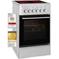 Produktbild: Exquisit ECM 8-4.1 BZ Inox Elektro-Standherd | Glaskeramik | Bräter-/ Zweikreiszone | Ober-/ Unterhitze, Grill | Umluft | Inox - Silber