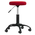 Produktbild: vidaXL Massagehocker mit Rollen Drehbar Höhenverstellbar Rollhocker Arbeitshocker Salon Beauty Hocker Drehhocker Praxishocker Samt Weinrot