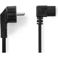 Produktbild: Nedis Stromkabel | Schutzkontaktstecker | IEC-320-C13 | Abgewinkelt | Abgewinkelt | Vernickelt | 2.0 (2 m) (CEGL10020BK20)