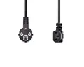 Produktbild: Nedis CEGL10020BK20 Stromkabel, Stromkabel, Stromkabel, Abgewinkelte Stecker, Schutzkontakt, platzsparend für Büro und Zuhause