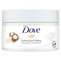 Produktbild: Dove Creme-Dusch-Peeling Macadamia & Reismilch Hautpflege für geschmeidige Haut mit Jojobawachs-Perlen 225 ml