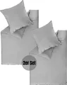 Produktbild: SCHÖNER WOHNEN-Kollektion Satin Bettwäsche PLAIN Grau 140 x 200 cm - 2er Set