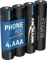 Produktbild: ANSMANN Telefon Akku AAA 800mAh 1,2V, 4 Stück, DECT