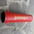 Produktbild: Naturholz-Schreinermeister Zeitungsrolle aus Metall mit Verschlussgitter Zeitungsrohr Zeitungsfach Zeitungsbox (Rot)