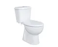 Produktbild: Belvit Tiefspül-WC Stand WC Komplettset Bodenabgang senkrecht Spülkasten Softclose Sitz, WC Toilette Weiß Aufsatzspülkasten WC Keramik Set Aufputz