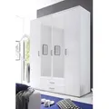 Produktbild: Pol Power Karl Kleiderschrank + Spiegel Holzwerkstoff Melamin 4 Türen 160x196x54 cm