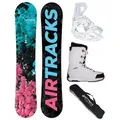 Produktbild: Airtracks Snowboard Damen Snowboard Polygonal Rocker »Mod. 25/26 (Set, 4 St., 4er-Pack), Snowboard + Bindung Master W + Boots + Bag / 138 144 148 154 cm Boots 40 Star W | 154 cm