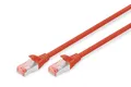 Produktbild: DIGITUS Patchkabel Cat6  S/FTP 2xRJ45  1.0m rot  Hebelschutz Polybeutel