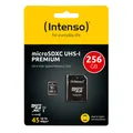 Produktbild: Intenso Micro SDXC 256GB Premium MicroSDXC 256 GB UHS-I 45 MB/s Class 10 OVP