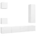 Produktbild: vidaXL TV Schrank Set 5-TLG. Wohnwand Anbauwand Schrankwand Wandschrank Hängeschrank TV Möbel Lowboard Fernsehschrank HiFi-Schrank Weiß Holzwerkstoff