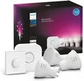 Produktbild: Philips Hue Starter Set Kit 3x GU10 Bridge Smart Button White Color Ambiance LED