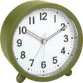 Produktbild: TFA Dostmann Analoger Wecker batteriebetrieben, 60.1043.04, inkl Quarzuhr, Nicht tickend, für Schlafzimmer/Wohnzimmer/Küche, mit Schlummerfunktion, inkl Hintergrundbeleuchtung, Oliv-grün