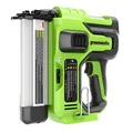 Produktbild: Greenworks GD24BN Akku Nagelpistole, 110 Nägel Kapazität, 110 Stück/min für 20-50 mm 18GA Nägel, Akku Nagler OHNE 24V Akku & Ladegerät, 3 Jahre Garantie