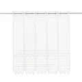 Produktbild: Scheibengardine Jacquard grafisch 90 cm hoch Weiß - Wunschbreite frei wählbar durch gekaufte Menge in 13 cm Schritten - Meterware