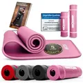 Produktbild: NEOLYMP Fitnessmatte (Yogamatte mit Tragegurt inklusive Trainingsbuch mit Übungseinheiten) 80 cm