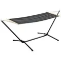 Produktbild: [en.casa] Hängematte, Schwarz, Dunkelgrau, Metall, Textil, 300x105x100 cm, Gartenmöbel, Hängematten