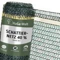 Produktbild: HaGa Schattiernetz 4m Breite mit 40% Schattierwirkung – Hitzeschutz & Sonnenschutz für Pflanzen – Balkon Sichtschutz & Terrassen Sonnensegel – Wetterfest & Temperaturbeständig (Meterware)