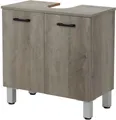 Produktbild: welltime Waschbeckenunterschrank Florenz,Breite 60cm, 2 Tür, 2 Fächer, mit Siphonausschnitt, MDF-Front in verschiedenen Farben erhältlich, Badmöbel, Badschrank, Kommode, Bad