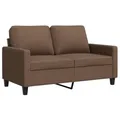 Produktbild: vidaXL Sofa 2-Sitzer, Loungesofa Couch mit Armlehnen Rückenkissen, Wohnzimmersofa Designsofa Metallgestell, Sitzmöbel Zweisitzer, Modern, Braun Stoff