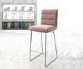 Produktbild: DELIFE Barstuhl Pela-Flex Samt Rosé Kufengestell Edelstahl