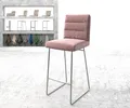 Produktbild: DELIFE Barstuhl Pela-Flex Samt Rosé Kufengestell Edelstahl, Barstühle