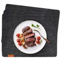 Produktbild: wortek Edles Platzset Filz 4er Set, Tischsets Abwaschbar, Platzdeckchen Tischuntersetzer Untersetzer Teller - Filzuntersetzer Tischunterlage Untersetzer Filz Teller Untersetzer Dunkelgrau 44x32 cm
