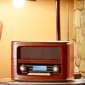 Produktbild: NEU Nostalgie Stereo Radio digital DAB+ Bluetooth 5 FM Wecker für Musik Uhrzeit