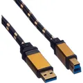 Produktbild: Roline GOLD USB 3.0 Kabel, Typ A-B 3,0m (3 m, USB 3.2 Gen 1) (11.02.8903)