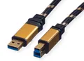 Produktbild: Roline Gold USB Kabel, 3m, USB A 3.2 / USB B 3.2