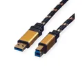 Produktbild: ROLINE GOLD USB 3.2 Gen 1 Kabel, Typ A-B USB-Kabel, USB 3 Typ A Männlich (Stecker), USB 3 Typ B Männlich (Stecker) (300.0 cm)