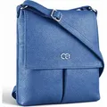 Produktbild: Umhängetasche München Echtes Leder mit vielen Fächern von collezione alessandro - Blau