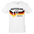 Produktbild: Deutschland T Shirt Fan Shirt Deutschland Flagge Fußball EM WM Trikot Look mit Wunschtext oder ohne Personalisierung Herren Damen Weiß