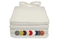 Produktbild: sunnypillow 4er Set Stuhlkissen 40 x 45 x 5cm | Polsterauflage Auflage für Stühle/Rattanstühle | Stuhlauflage mit Schleifenbändern | Indoor/Outdoor | Ecru |