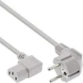 Produktbild: INLINE Netzkabel, Schutzkontakt gew, auf Kaltgerätest, C13 rechts gew, gr, 1m