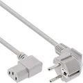 Produktbild: InLine Stromkabel CEE 7/7 S gewinkelt bis IEC 60320 C13 1 m Grau (16647B)