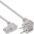 Produktbild: InLine 16647B Netzkabel, Schutzkontakt gewinkelt auf Kaltgerätestecker C13 gewinkelt, 1m, grau