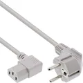 Produktbild: Netzkabel, Schutzkontakt gew. auf Kaltgerätest. C13 rechts gewinkelt gr. 1m