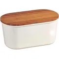 Produktbild: Kesper Brotkasten 58080, Melamin / Bambus, abnehmbarer Deckel, 37 x 21,5 x 18cm, weiß