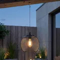 Produktbild: Northpoint Solar Hängeleuchte außen warmweiß LED Gartenleuchte Solar Hängelampe mit Haken wetterfest IP44 automatische Dämmerung Beleuchtung für Balkon Terrasse Garten (Netzoptik schwarz)