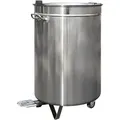 Produktbild: Muelleimer aus Edelstahl, 80L, mit Fusspedal - Silber