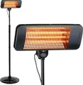 Produktbild: alpina Infrarotheizung Standgerät Terrassenheizer 2000W 3 Heizstufen - Spritzwassergeschützter Heizstrahler IP24 mit Infrarotlampe
