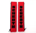 Produktbild: 02109 2 Stück Schroth Gurtpolster rot Flock schwarz 50mm Gurtschoner 2 Zoll
