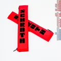 Produktbild: 2x Schroth Gurtpolster 2 Zoll Gurtschoner rot Flock schwarz 50mm
