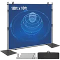 Produktbild: VEVOR Fotohintergrund Fotografie Hintergrund 2900 x 3500 mm Hintergrundstoffgröße Studio-Requisiten Hintergrund mit 2 Dreieckshalterung, 2400–2920 mm Einstellbare Teleskophöhe Hochzeiten, Party-Setups