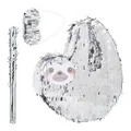 Produktbild: Pinata Set Faultier Geburtstagspinata Partypinata Schlag Pinata silber unbefüllt