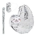 Produktbild: Pinata Set Faultier Geburtstagspinata Partypinata Schlag Pinata silber unbefüllt